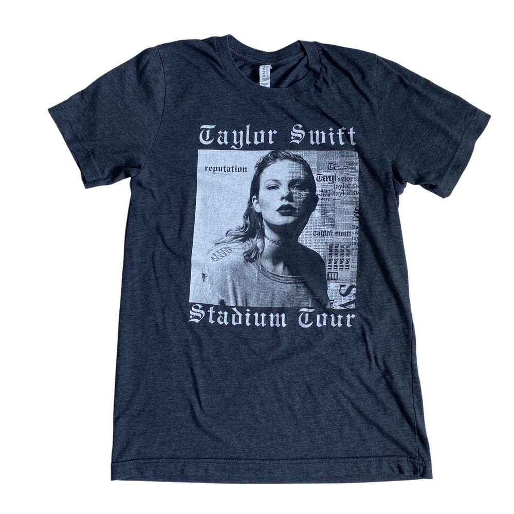 Taylor Swift Reputation Stadium‎ Tour 2018 Shirt Small Charcoal Grey Concert Tee